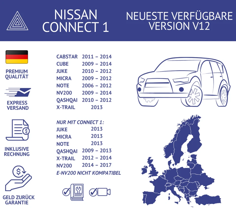 NEU für Nissan Connect 1 V12 EU & UK Navi SD Karte für Nissan Connect 2023 - Bild 2 von 4