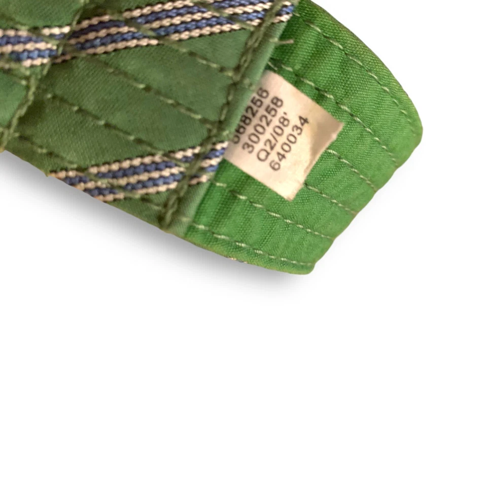 Cinturón ancho de tela verde a rayas ancho L hebilla imitación tortuga 44” largo retro años 90 Foto 4 de 4