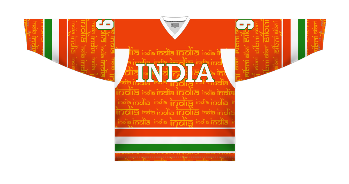 Team India Bhārat Orange Ice Hockey Jersey Custom Name and Number - Main Image