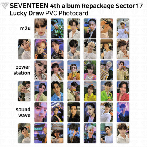 SEVENTEEN 4ème album reconditionnement secteur17 tirage chanceux carte photo PVC M2U PS Soundwave - Photo 1 sur 90