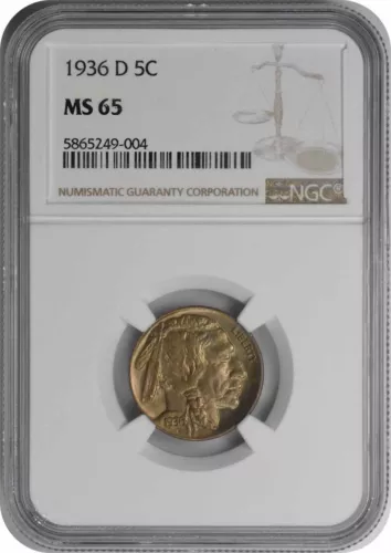 1936-D Buffalo Nickel MS65 NGC