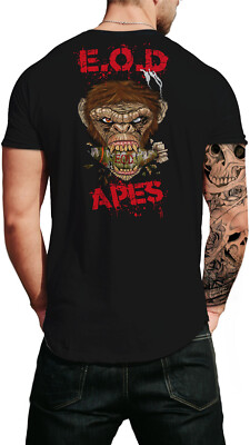 EOD Apes Teeshirt   Large Rear Image   Red Letters - FBS