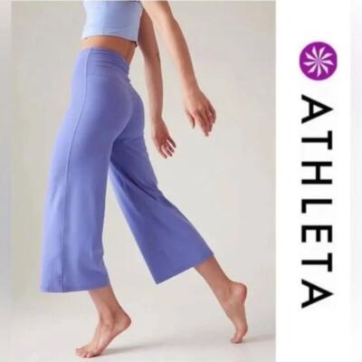 New Athleta Elation Wide Leg Crop Yoga Pants in Adonis Blue XS