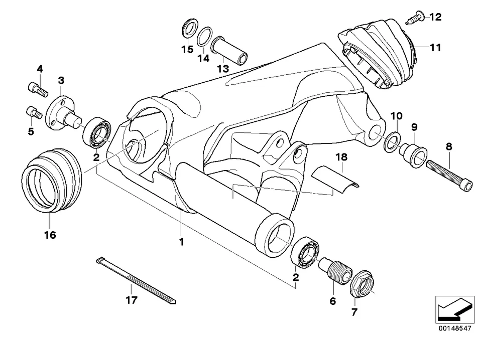Шпиндель правого поворотного рычага BMW 33172332569 для R1200GS R900RT R1200R... - Изображение 2 из 4