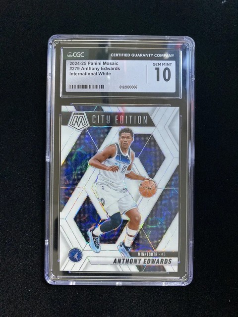 2024-25 Panini Mosaic International White #279 Anthony Edwards 12/25 CGC 10 YE60
