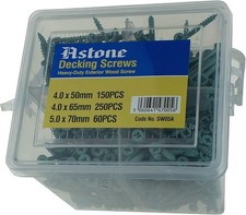 Astone  Decking screw assortments  5 x 70mm, 4 x 65mm, 4 x 50mm screws