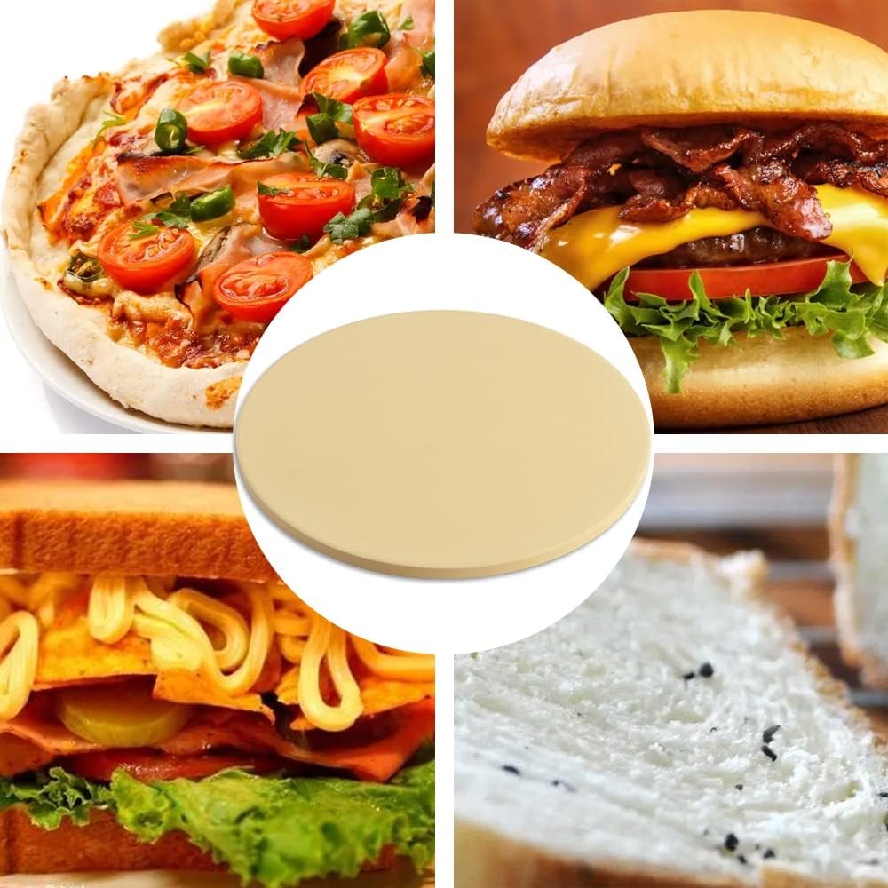 homEdge Pizza Stone Set, Heavy Duty Round Cordierite Baking 10, Beige 