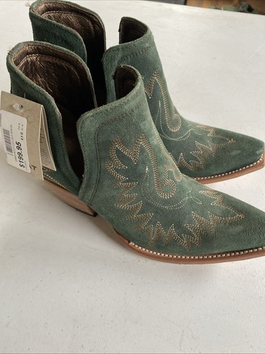 Women’s Ariat Dixon Boot Cut Ankle Boots Poseidon Green Suede Size 39 NWT