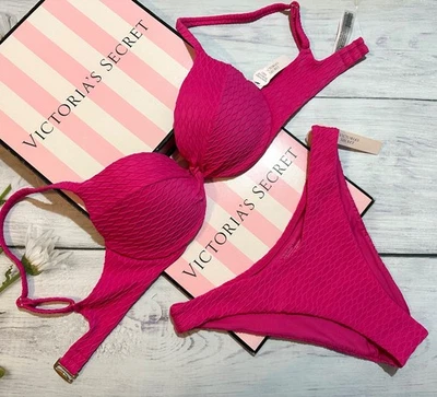 Victoria's Secret Bikini 2 Pièces Push-Up Twist Amovible Rose - Photo 1/4