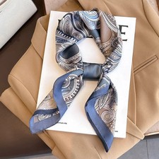 2024 Horse Print Female Silk Neck Scarf Square Hair Scarves Foulard Head Band Sh