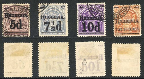 Rhodesien SG114/8 1909 Aufdrucksatz gebraucht Katze 38 Pfund