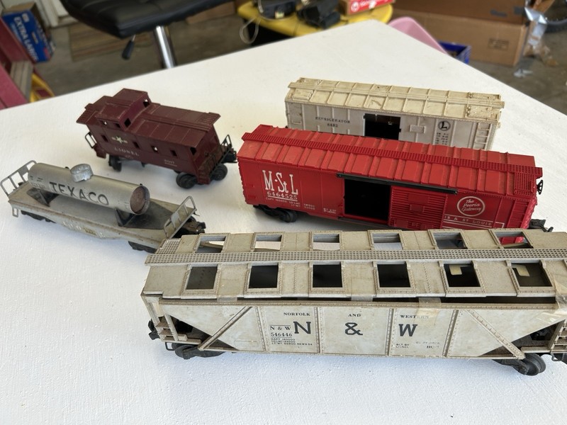 Lionel Bundle O Gage 5 Freight Cars, 6017, 6482, 6-57, 6-54, 93143 Texaco￼￼