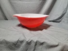 VTG 1950s PYREX Red Friendship Cinderella 4-QT Pour Spout Mixing Bowl #444 ❤️