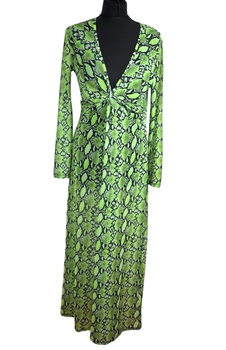 primark green animal print dress Hawaiian Muumuu Sleeve Dress, Semi-Long [Marine] Green – Halehawaiian main image 1