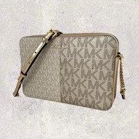Michael Kors Mk Tasche Crossbody UmhäNgetasche Jet Set Travel Item Lg Gold Neu