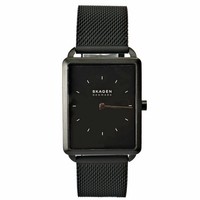 Skagen SKW6928 Hagen Rechteckiges Schwarzes Zifferblatt Schwarzes Meshband He...