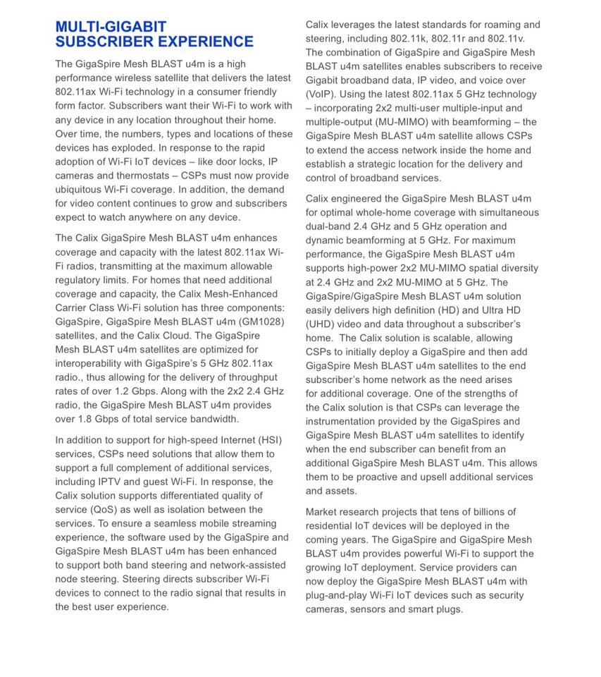 Calix GigaSpire® Blast u4m GM1028 WiFi 6 Mesh Satellite Extender 2025 Model!  - Image 4 of 4