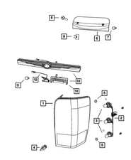 Genuine Mopar Taillamp Wiring Left 68001319AB