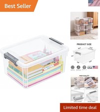 17 QT Clear Storage Bin with Latching Lid - Stackable and Durable Organization