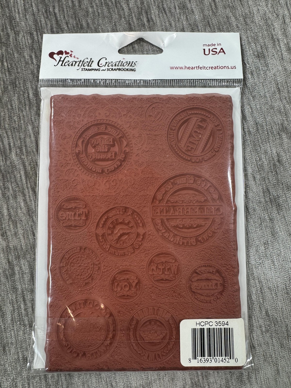 Heartfelt Creations Time Sentiments PreCut Rubber Stamp Set HCPC 3594 Made USA