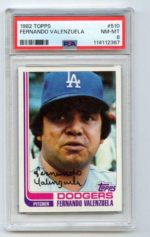 1982 Topps FERNANDO VALENZUELA # 510 PSA 8 NM-MT baseball card Dodgers