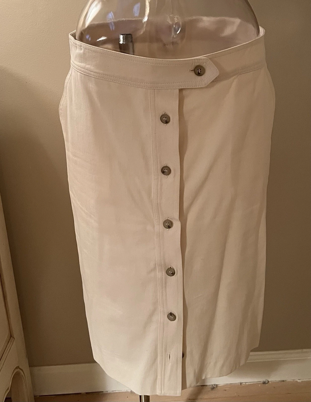 Michael Kors Beige Button Down Cotton Skirt ~Size 4~