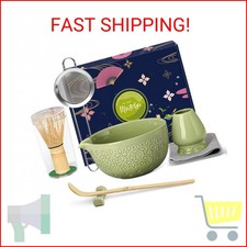 Matcha Whisk Set Matcha Kit - 7 Pcs Japanese Tea Set Includes Matcha Bowl with S