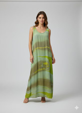 Womens Plus Size Curve Bubble Dress Abstract Print  Pocket Maxi Free Size -  P14