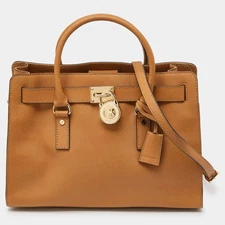 MICHAEL Michael Kors Beige Leather EastWest Hamilton Tote