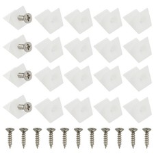 100 Pcs Plastic Corner Braces White L-Brackets with Screws