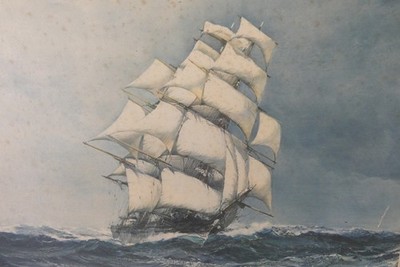 Montague Dawson Sailing Ship Nautical Print Pencil Signed Frost