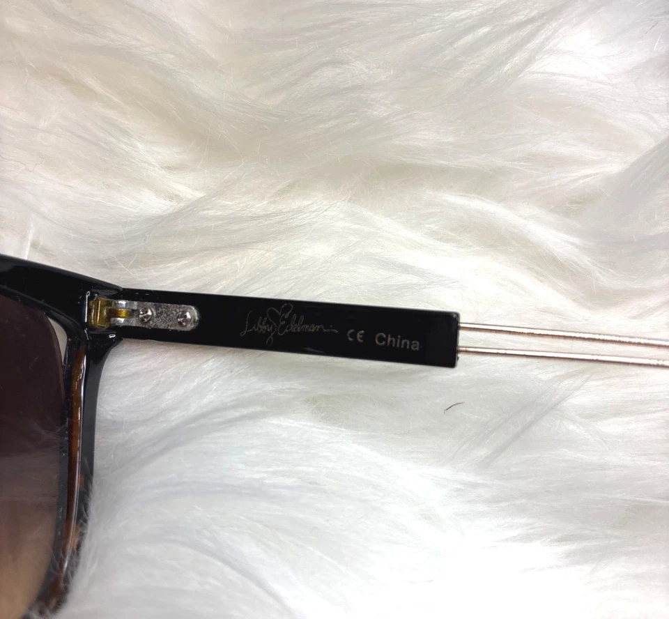 Libby Edelman Oversized Tort Brown & Black Gradient Sunglasses With Metal Temple - Image 4 of 4