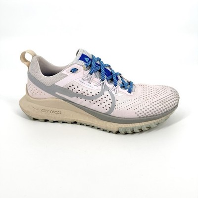 Nike React Pegasus Trail 4 Running Shoes Womens Size 7.5 Pearl Pink Wolf Grey