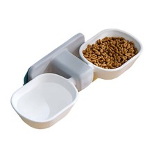 KINTEGOOD Dog Proof Cat Bowls, Wall Mounted Food and Water Double White