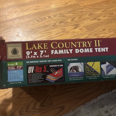 Northwest Territory Family Dome Tent 9'×7' Sleeps 4 W/Rain Awning - Easy
