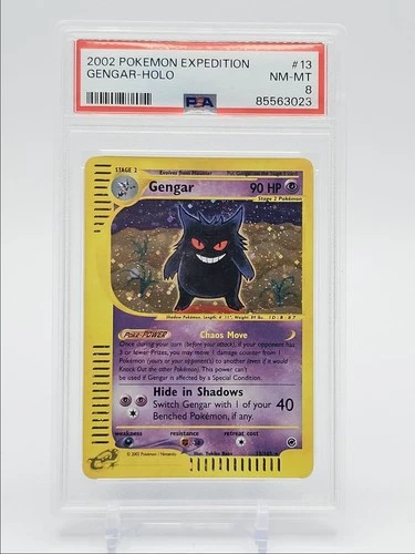 GENGAR 2002 POKEMON EXPEDITION HOLO RARE 13/165 PSA 8 Q4444
