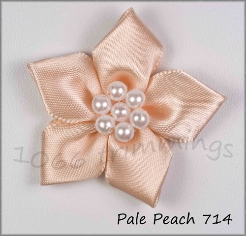 20 Satin Ribbon Poinsettia Flowers Bows with Beads - Picture 42 of 48