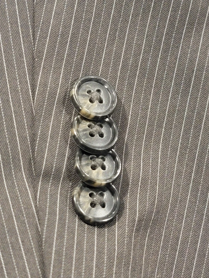 46L Мужская Sean John Blazer серовато-коричневый 2 пуговицы в полоску спортивное пальто - Изображение 4 из 4