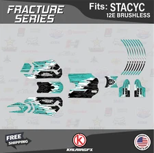 Graphics Kit for STACYC 12E Brushless Electric Bike (All Years) Fracture- Teal