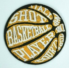 Yellow Basketball Applique Patch - Sports Badge Iron on  1796