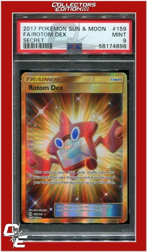 Sun & Moon 159 Full Art Rotom Dex Secret PSA 9