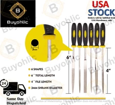 6-Piece Needle File Set – Flat, Square, Triangle, Round & Half-Round