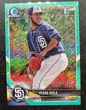 2018 Bowman Chrome Prospects Aqua Shimmer Refractor Pedro Avila #40 77/125