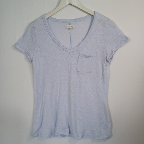 Maison Jules T-Shirt Damen Medium hell lila V-Ausschnitt kurzarm 100% Baumwolle
