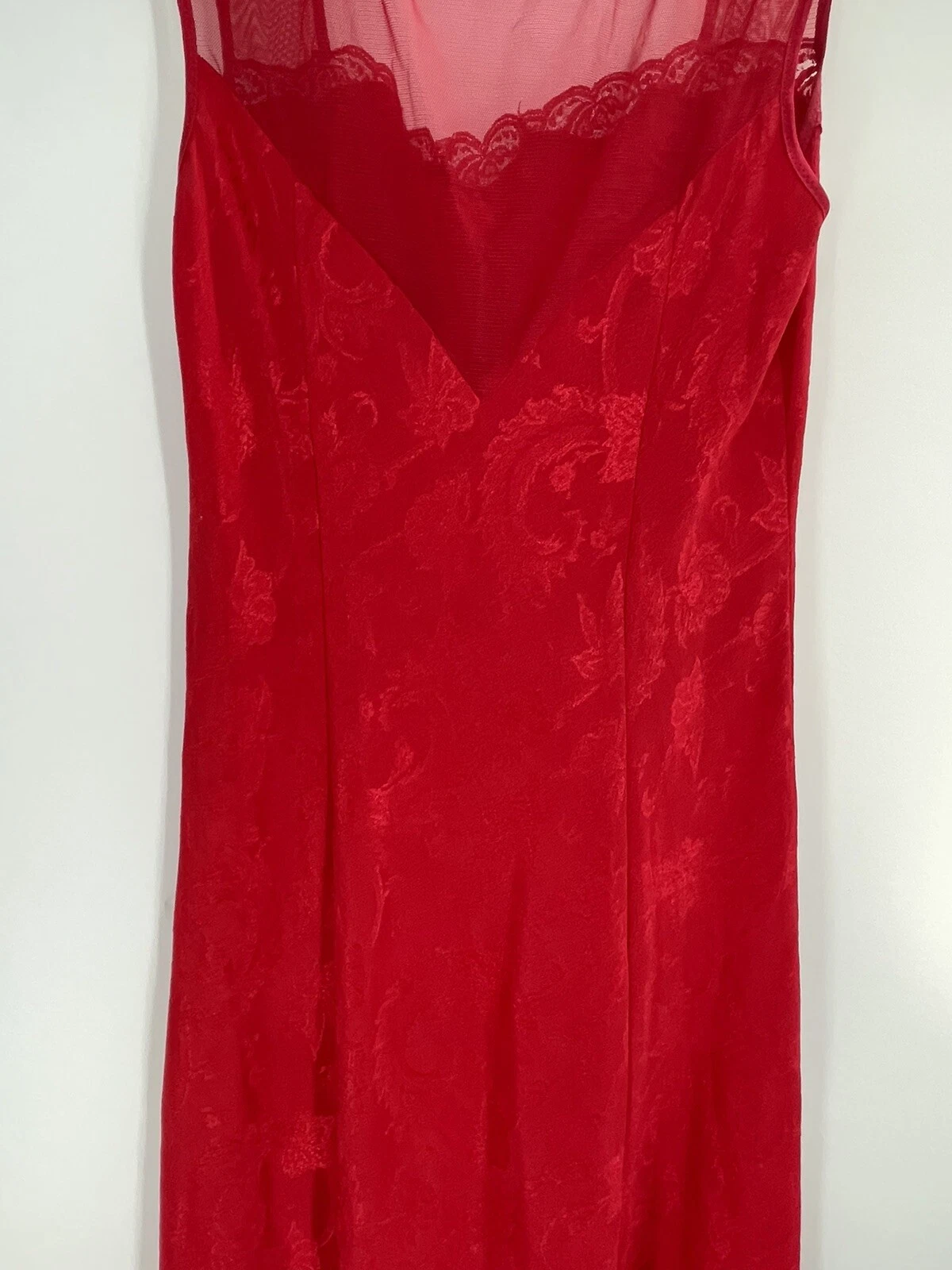 UNDERCOVER Abito Lingerie Lungo Rosso Victoria’s Secret Vintage Nuovo con etichette Taglia Large