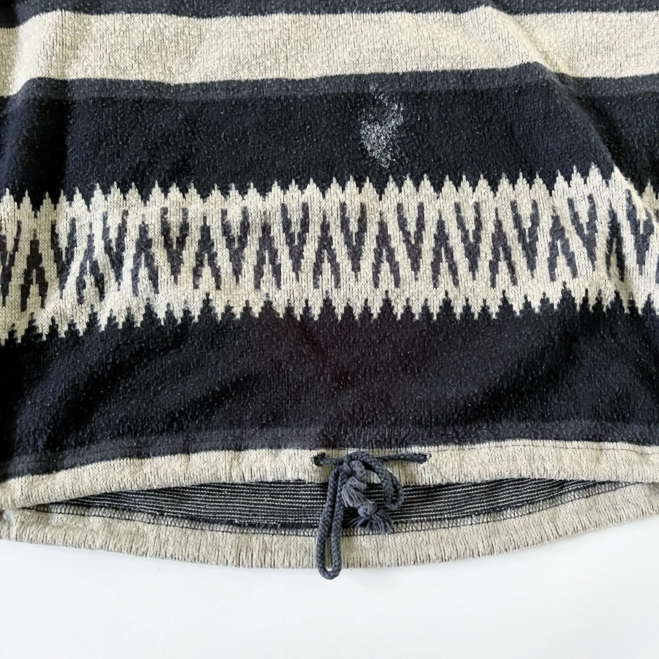 复古 90 年代 Unionbay 条纹阿兹特克纳瓦霍西南套衫毛衣黑色棕褐色 — 第 4/4 张图片