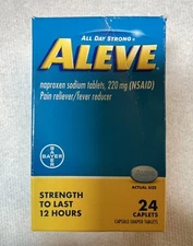 Aleve naproxen sodium 24 Caplets Exp 5/27 -Read Description