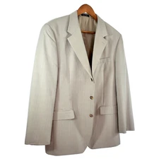 Chaps 3-Button Sport Coat Mens-40 Beige/Gray Blazer Jacket