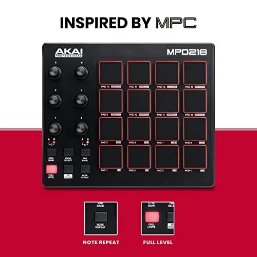 Akai Professional MPD218 USB MIDI controller 16 pads with sound source software - Image 4 of 4