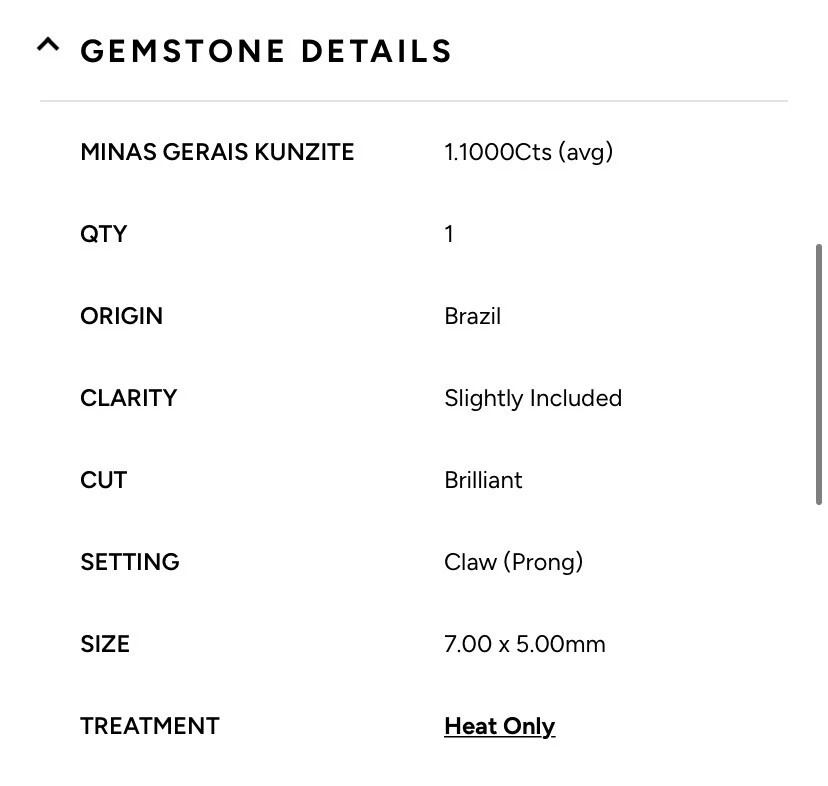 Gemporia Minas Gerais Kunzite & White Zirkon 9k Gold ring ATGW 1.22cts. — 第 3/4 张图片